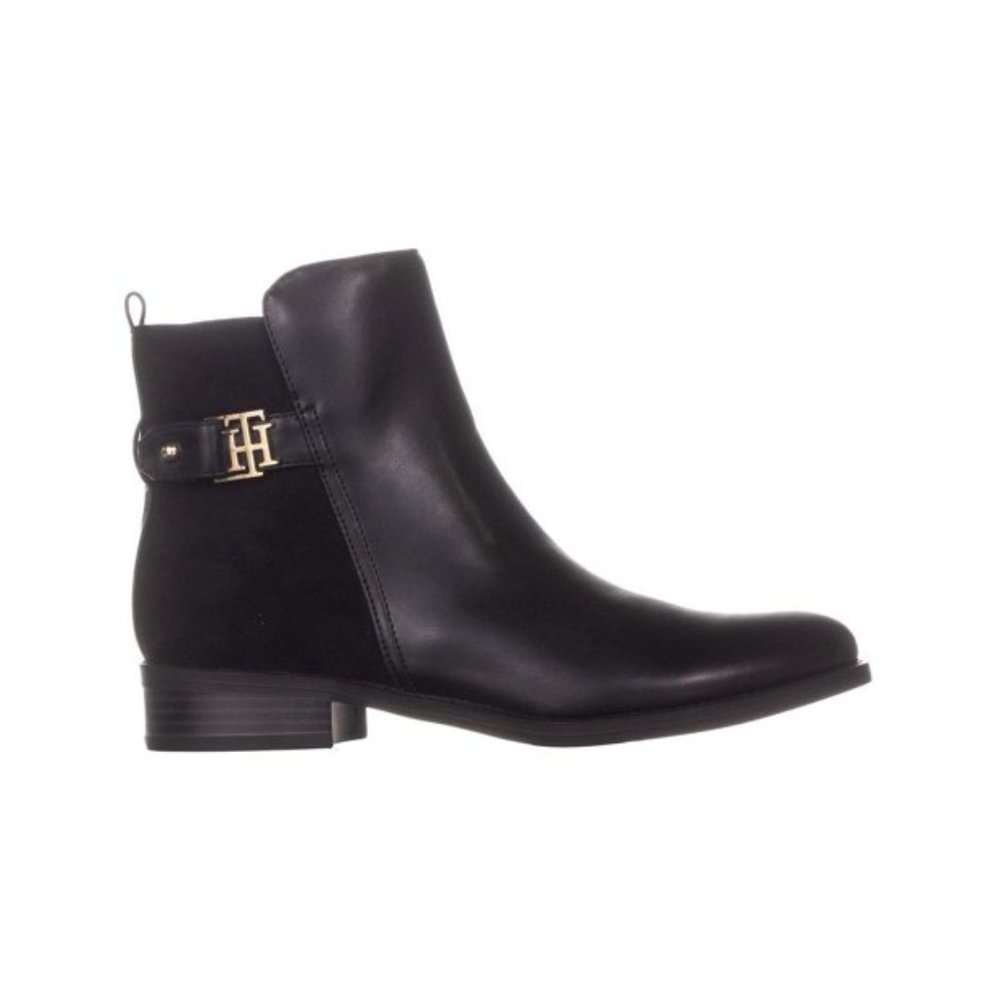 Tommy Hilfiger Women's Irsela Black w/Suede  Ankle Fashion Boots Size 7M